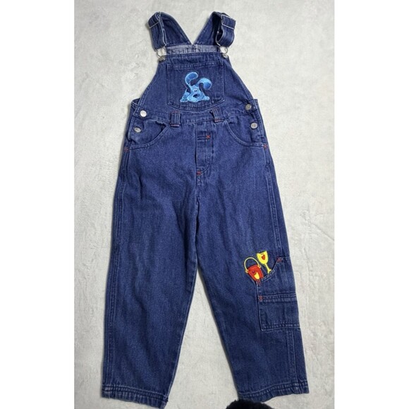 Y2K Blue’s Clues Embroidered Bib OverallsBoys Size 6 Kidcore Retro EUC